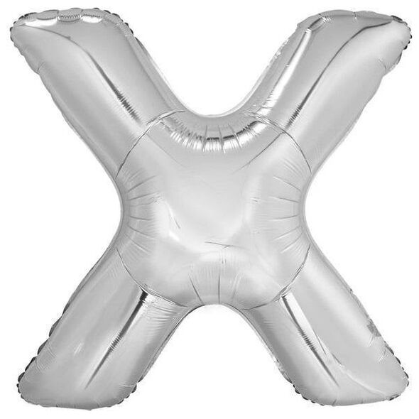 Αλουμινόχαρτο μπαλόνι letter X, ασημί, 81x86cm 13941484 194099034845