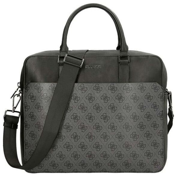 Guess, Vezzola, Polyurethane, Textile Briefcase, Computer, Black, 35 x 29 x 9 cm, For Men For Men