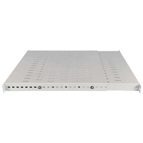 Półka regulowana 19" 1U głęb. 500-900mm, szara, 4 punkty mocowania ALANTEC