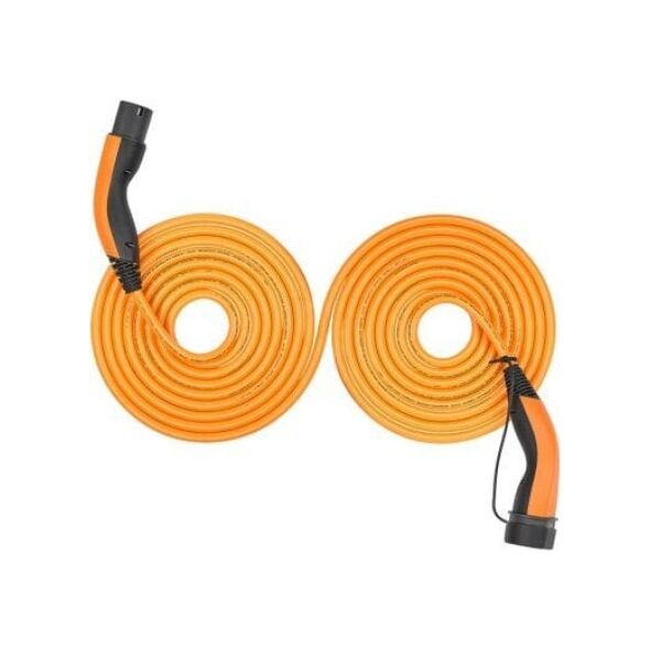 Samozwijający się kabel do ładowania Typu 2, do 22 kW, 7 m, pomarańczowy