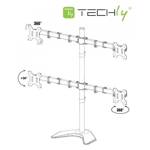 Techly Stojak biurkowy na 4 monitory 13" - 27" (ICA-LCD 2540)