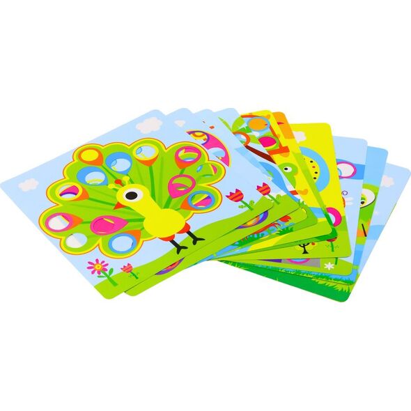 LeanToys Puzzle Obrazkowe Kolorowe Przyciski Do Uzupełniania 12 Obrazków