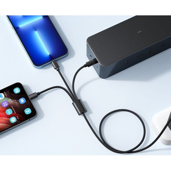 Kabel USB Veger VEGER kabel 3w1 USB A do Lightning / Typ C / Micro USB 2A 12W V303 1,2 m czarny