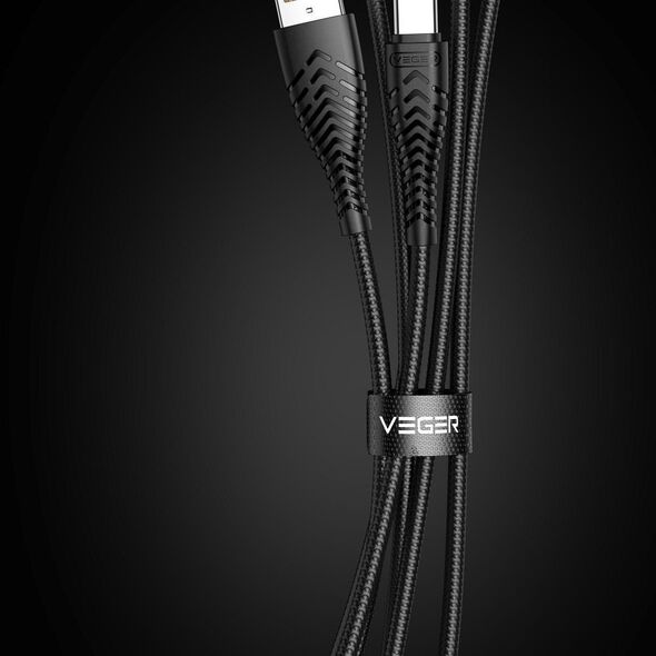 Kabel USB Veger VEGER kabel USB A do Typ C 2,4A V104 1,2 m czarny