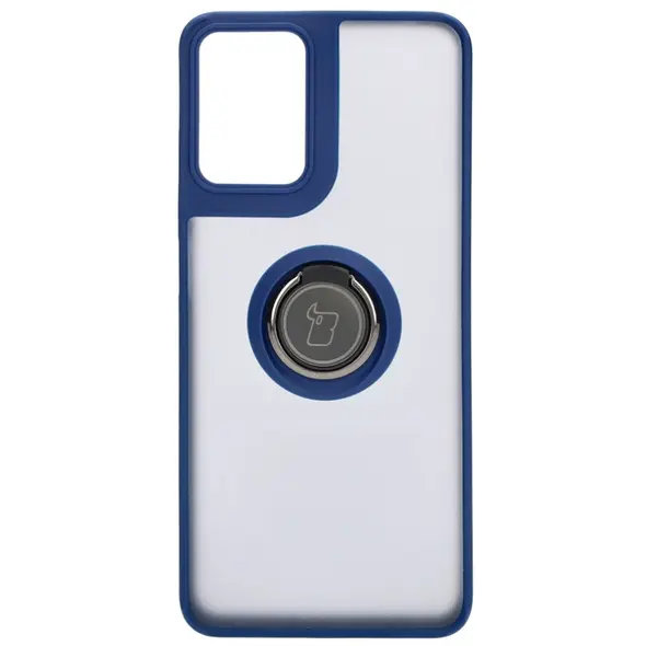 Bizon Case Hybrid Ring Motorola Moto G04 / G24 / G24 Power smoky with a dark blue frame