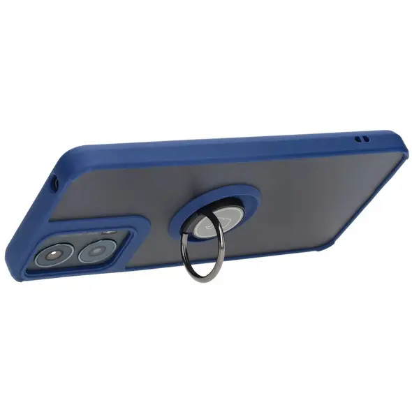 Bizon Case Hybrid Ring Motorola Moto G04 / G24 / G24 Power smoky with a dark blue frame