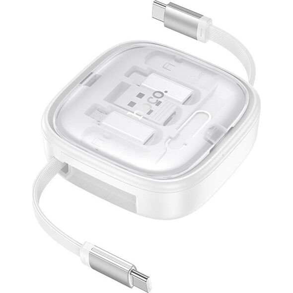 HOCO kabel All-in-one zwijany w zestawie z wymiennymi końcówkami PD 3A 60W U140 0,95 m biały