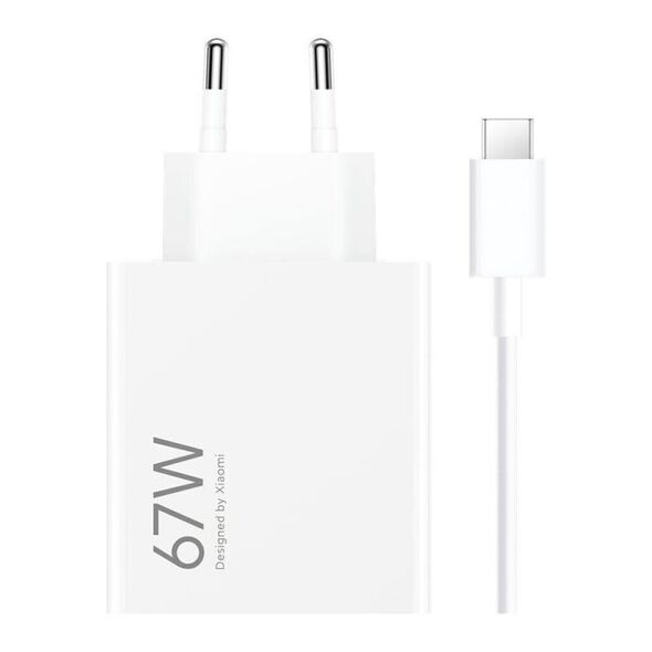 Φορτιστής Ταξιδίου Ταχείας Φόρτισης Xiaomi με Έξοδο USB A 67W & Καλώδιο USB C 1m Λευκό 6941812714393 6941812714393 έως και 12 άτοκες δόσεις