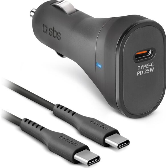 Kabel USB XXX_sbs (SBS Mobile) SBS PD KFZ-Ladegerät 25W USB-C + USB-C Kabel 1m