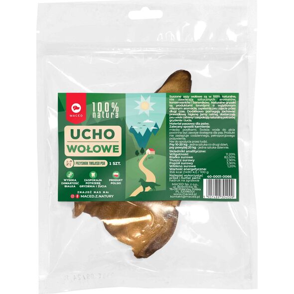 Maced 100% NATURA UCHO WOŁOWE 1 SZT