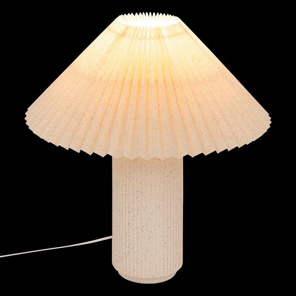 Lampa stołowa porcelanowa beżowa 38 cm