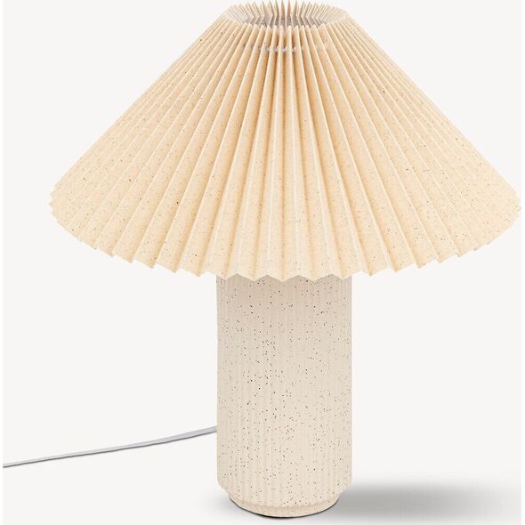 Lampa stołowa porcelanowa beżowa 38 cm