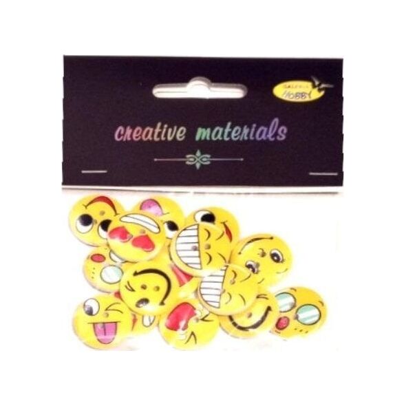 Guziki ozdobne Emoji 20mm 15szt