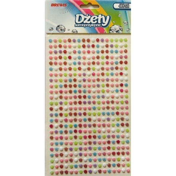 Dżety samoprzylepne kwiatki 3mm 408szt