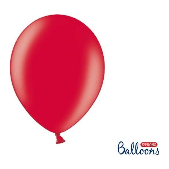 Party Deco Balony Strong, metallic czerwony, 30 cm, 100 szt. uniwersalny