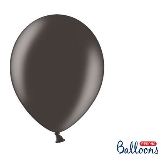 Party Deco Balony Strong, metallic czarny, 30 cm, 100 szt. uniwersalny