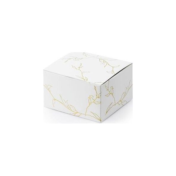 Party Deco Pudełeczko ozdobne, gałązki, białe, 6x3,5x5,5 cm, 10 szt. uniwersalny