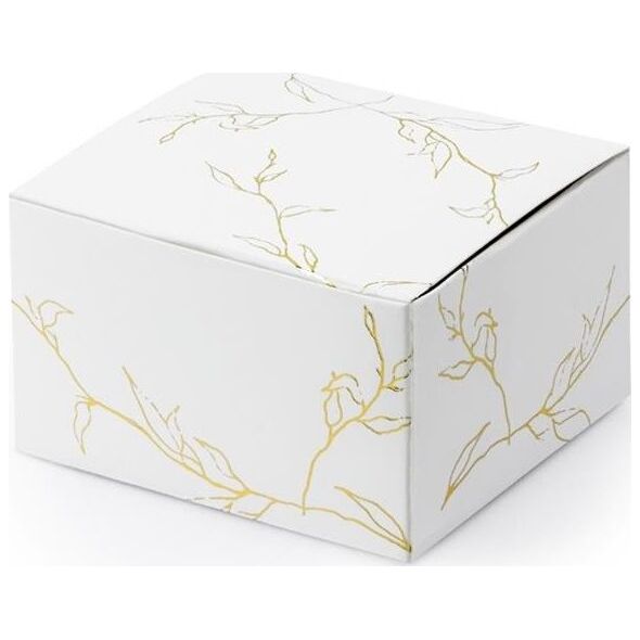 Party Deco Pudełeczko ozdobne, gałązki, białe, 6x3,5x5,5 cm, 10 szt. uniwersalny