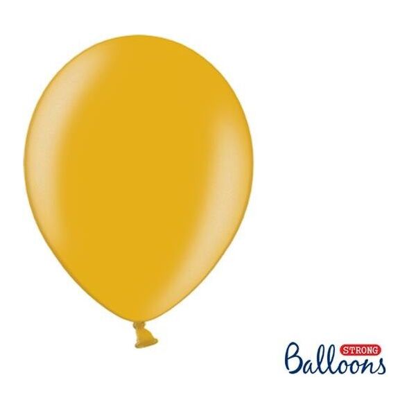 Party Deco Balony Strong, metallic złoty, 30 cm, 10 szt. uniwersalny