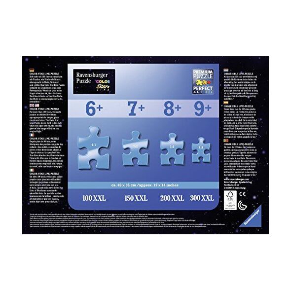 Ravensburger Puzzle dla dzieci Ravensburger 13670 - jednorożce w świetle księżyca 100 elementów XXL - puzzle dla dzieci od 6 lat - świeci w ciemności