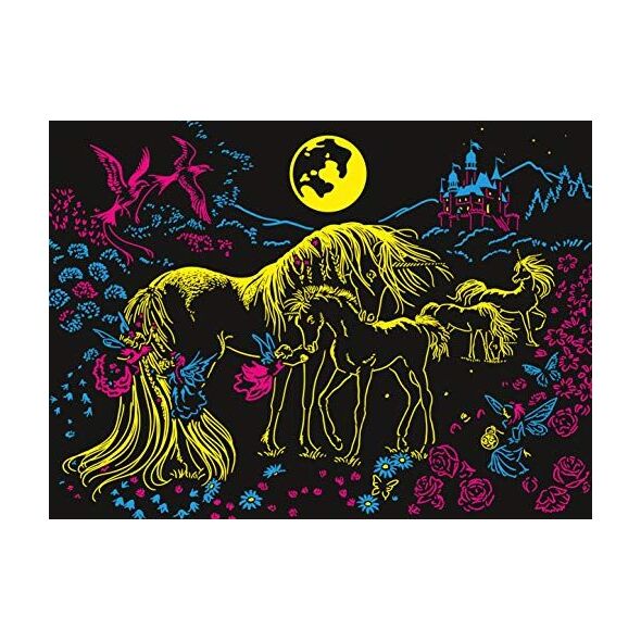 Ravensburger Puzzle dla dzieci Ravensburger 13670 - jednorożce w świetle księżyca 100 elementów XXL - puzzle dla dzieci od 6 lat - świeci w ciemności