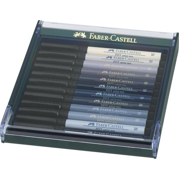 Faber-Castell PITT ARTIST PEN BRUSH ZESTAW 12 KOL. GREY FABER-CASTELL
