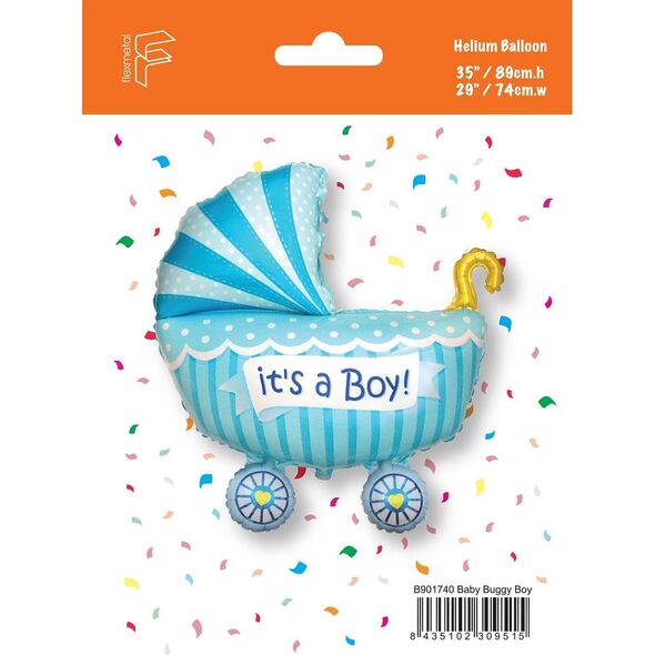 Flexmetal Balon foliowy 24" FX - "Wózek dla chłopca" (niebieski), pakowany