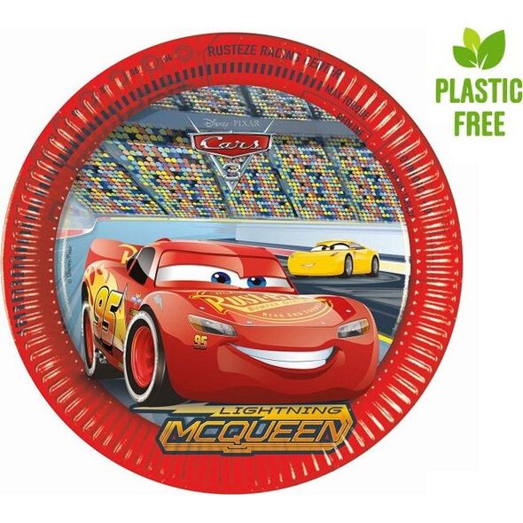 PROCOS Talerzyki papierowe Cars 3, 23cm, 8 szt. (plastic-free)