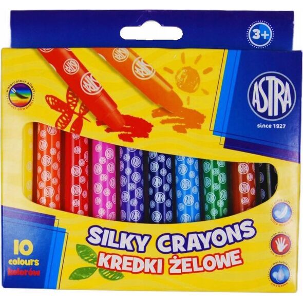 Astra Kredki żelowe wykręcane 10 kolorów SILKY ASTRA 316024001
