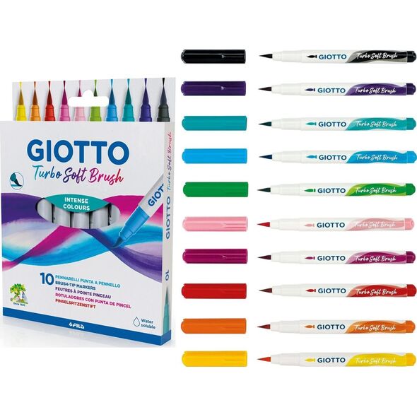 Fila Flamastry turbo soft brush 10 intensywnych kolorów Giotto