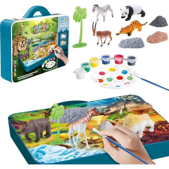 ZESTAW ZWIERZĄT ZOO DO MALOWANIA