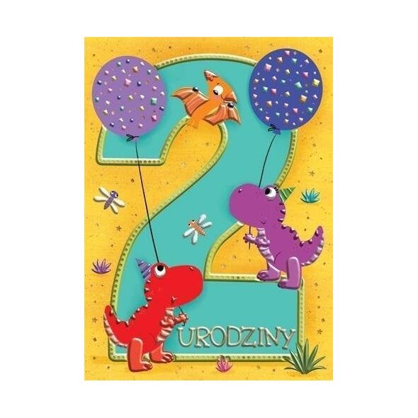 Karnet B6 Urodziny 2 - Dinozaury