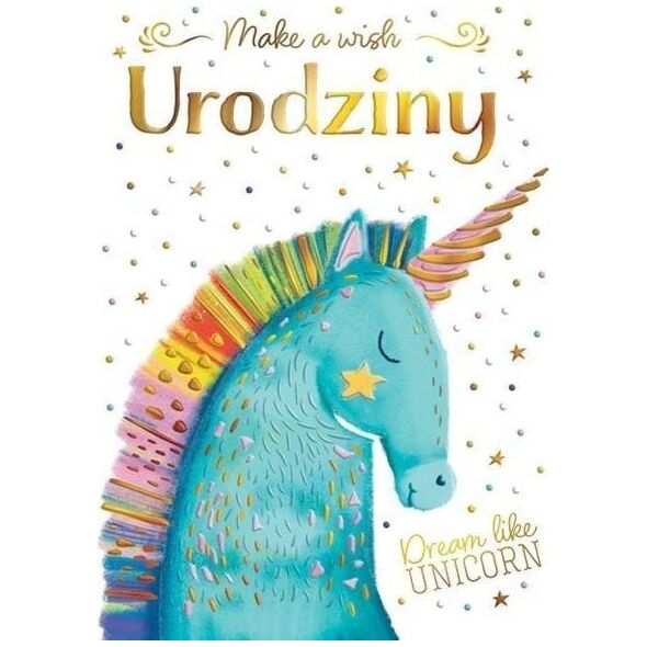 Karnet B6 Urodziny - Jednorożec z gwiazdą
