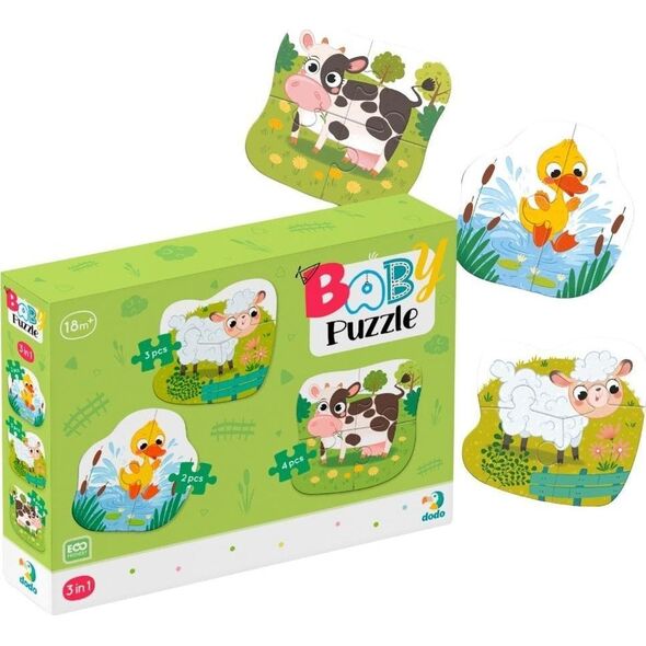 Puzzle 3w1 Wiejskie zwierzęta
