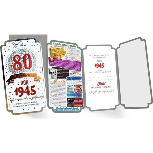 Karnet urodziny 80