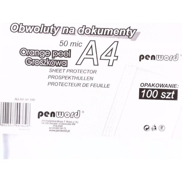 Obwoluta A4 50 mic groszkowa 100szt