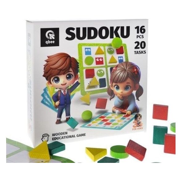 Dra drewniana Sudoku geometryczne 16el