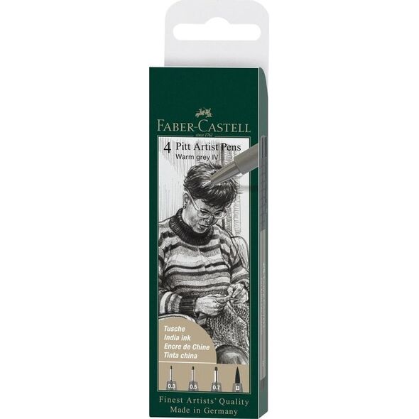 Cienkopisy Pitt Artist Pen warm grey IV 4szt