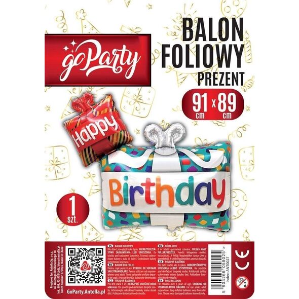 Balon foliowy Prezent 91x89cm