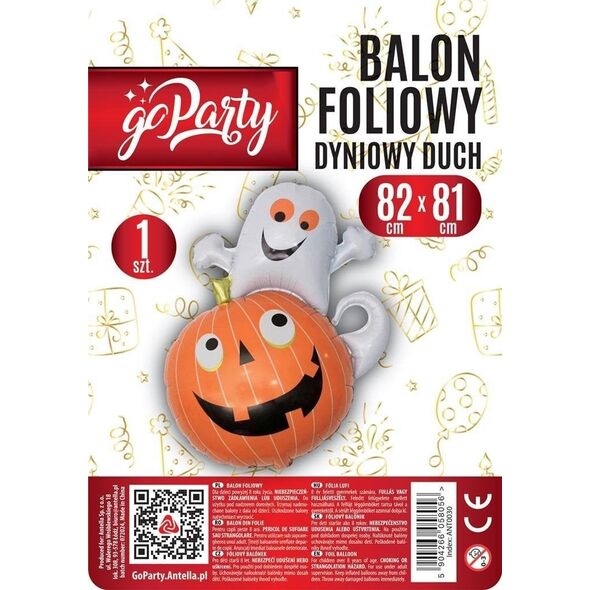 Balon foliowy Dyniowy duch 82x81cm