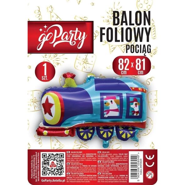 Balon foliowy Pociąg 82x81cm