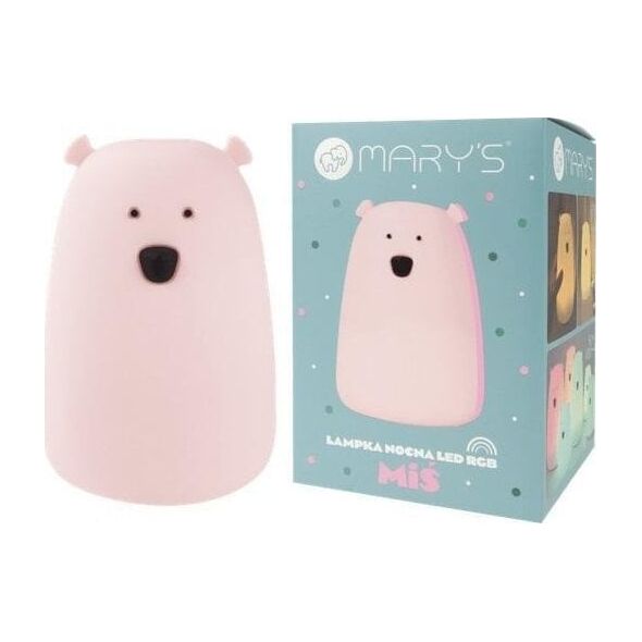 Lampka nocna LED RGB+WW + R/C miś duży różowy