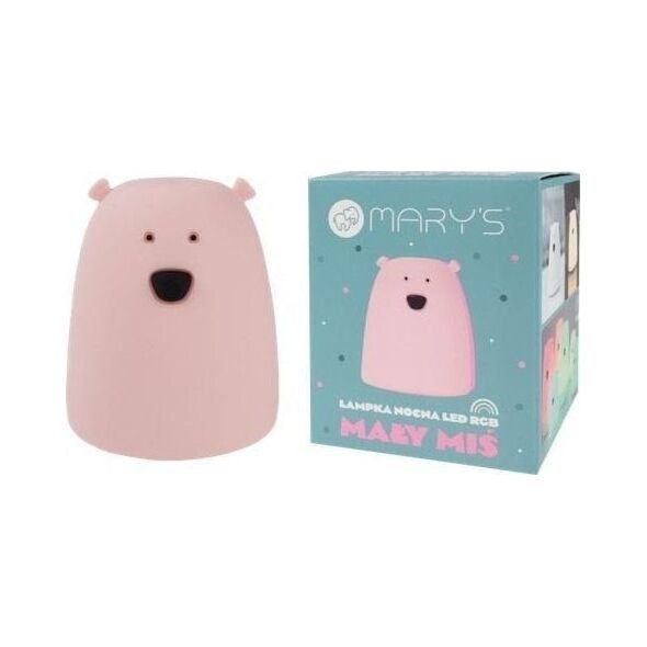 Lampka nocna LED RGB Miś mały różowy