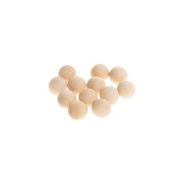 Drewniane kulki bez otworu naturalne 20mm 12szt