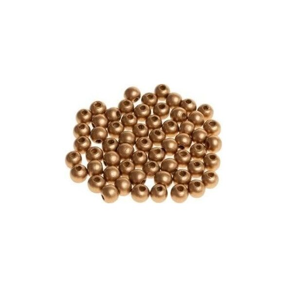 Koraliki drewniane do nawlekania złote 10mm 60szt