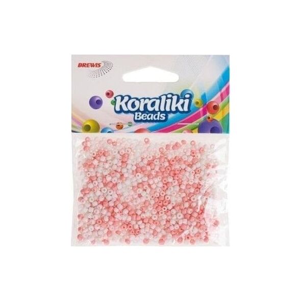 Koraliki akrylowe do nawlekania białe różowe 35mm