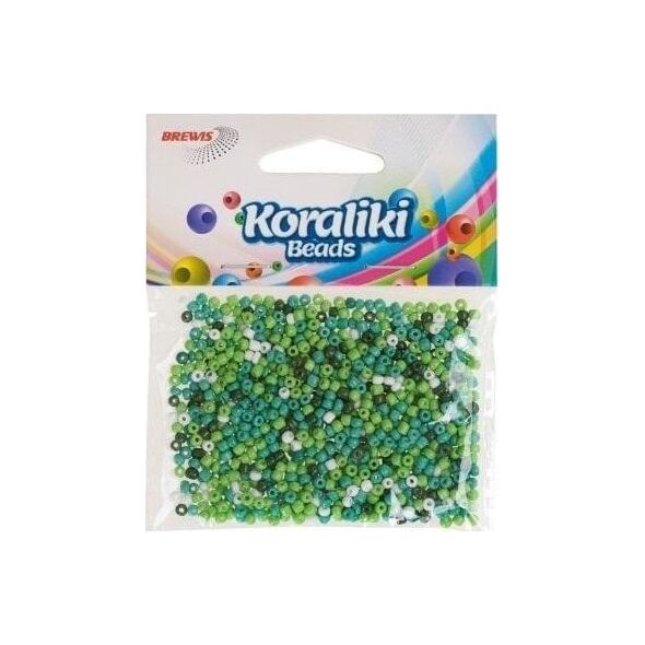 Koraliki akrylowe do nawlekania białe zielone 35mm