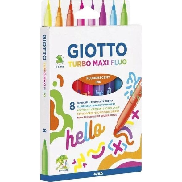 Pisaki Turbo Maxi Fluo 8 kolorów