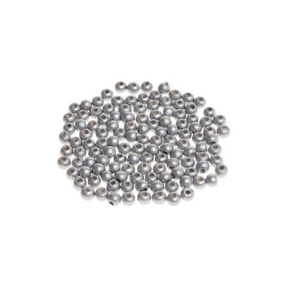 Koraliki drewniane do nawlekania srebrne 8mm 120sz