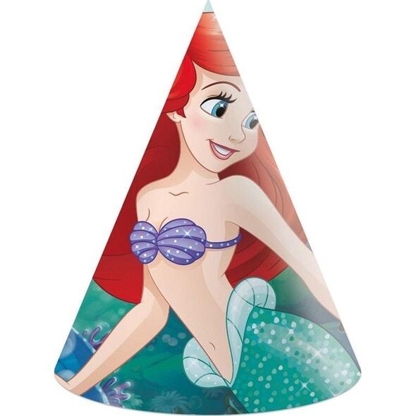 Czapeczki papierowe Ariel Disney 6szt